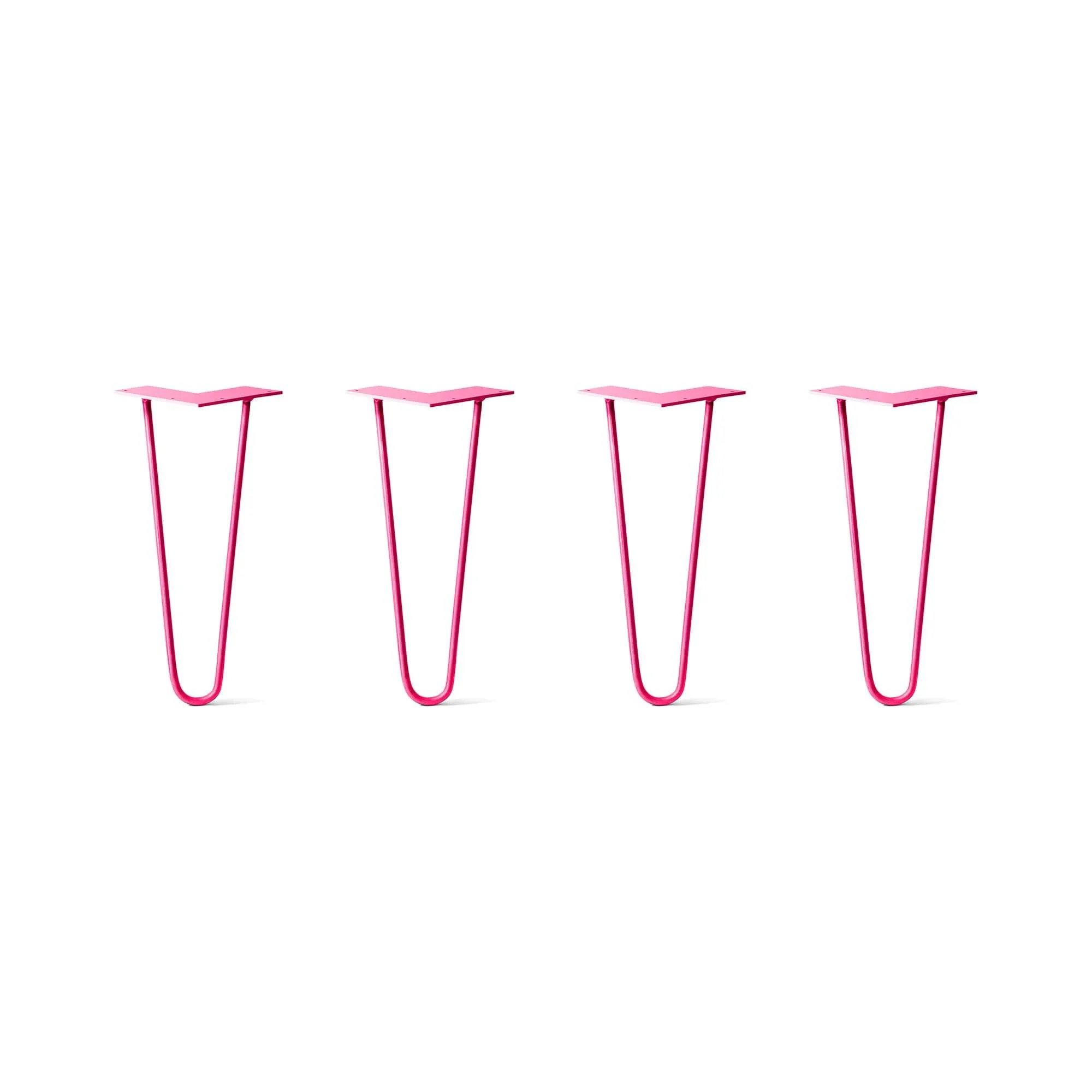 Hairpin Legs Set of 4, 2-Rod Design - Fuchsia Powder Coated Finish
