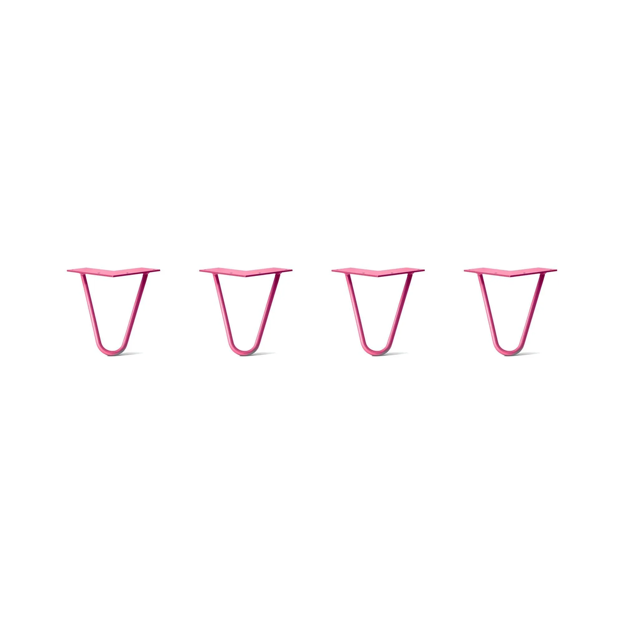 Hairpin Legs Set of 4, 2-Rod Design - Fuchsia Powder Coated Finish