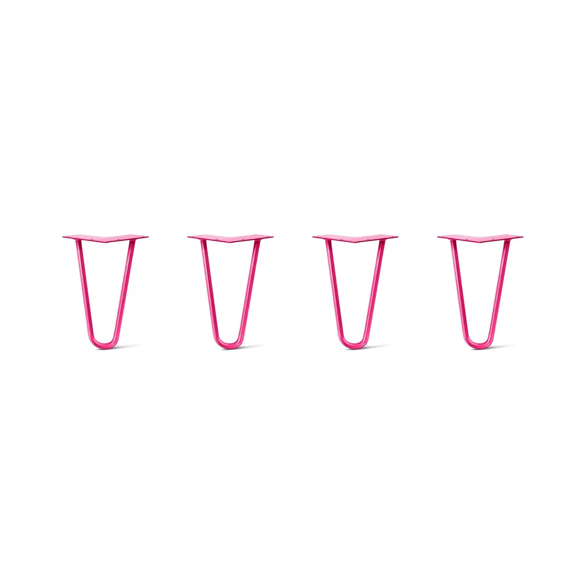 Hairpin Legs Set of 4, 2-Rod Design - Fuchsia Powder Coated Finish