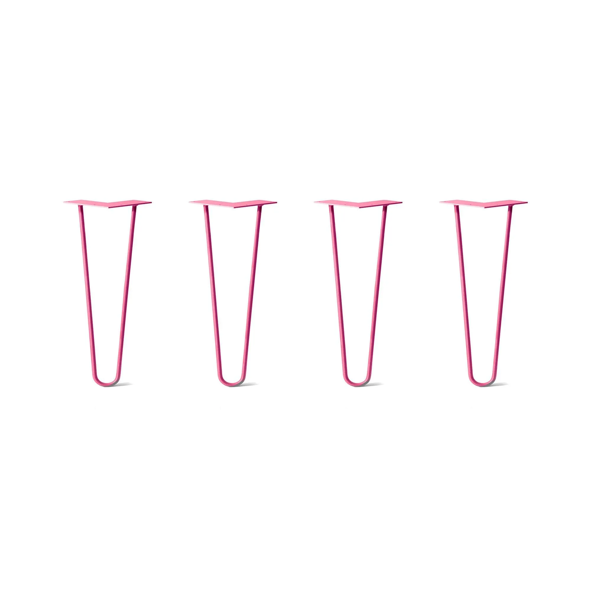 Hairpin Legs Set of 4, 2-Rod Design - Fuchsia Powder Coated Finish