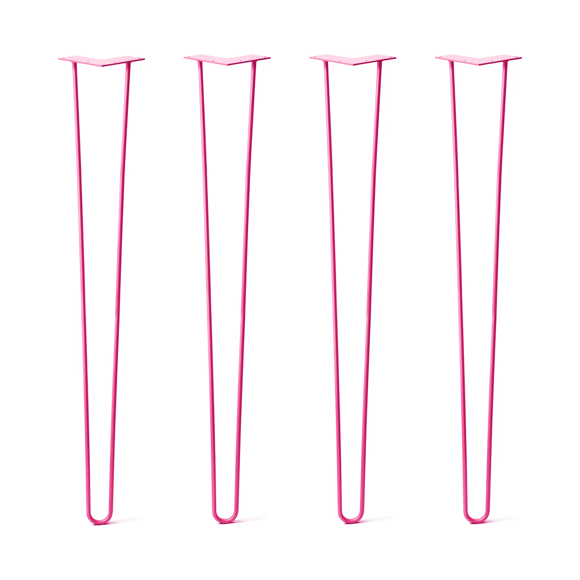 Hairpin Legs Set of 4, 2-Rod Design - Fuchsia Powder Coated Finish