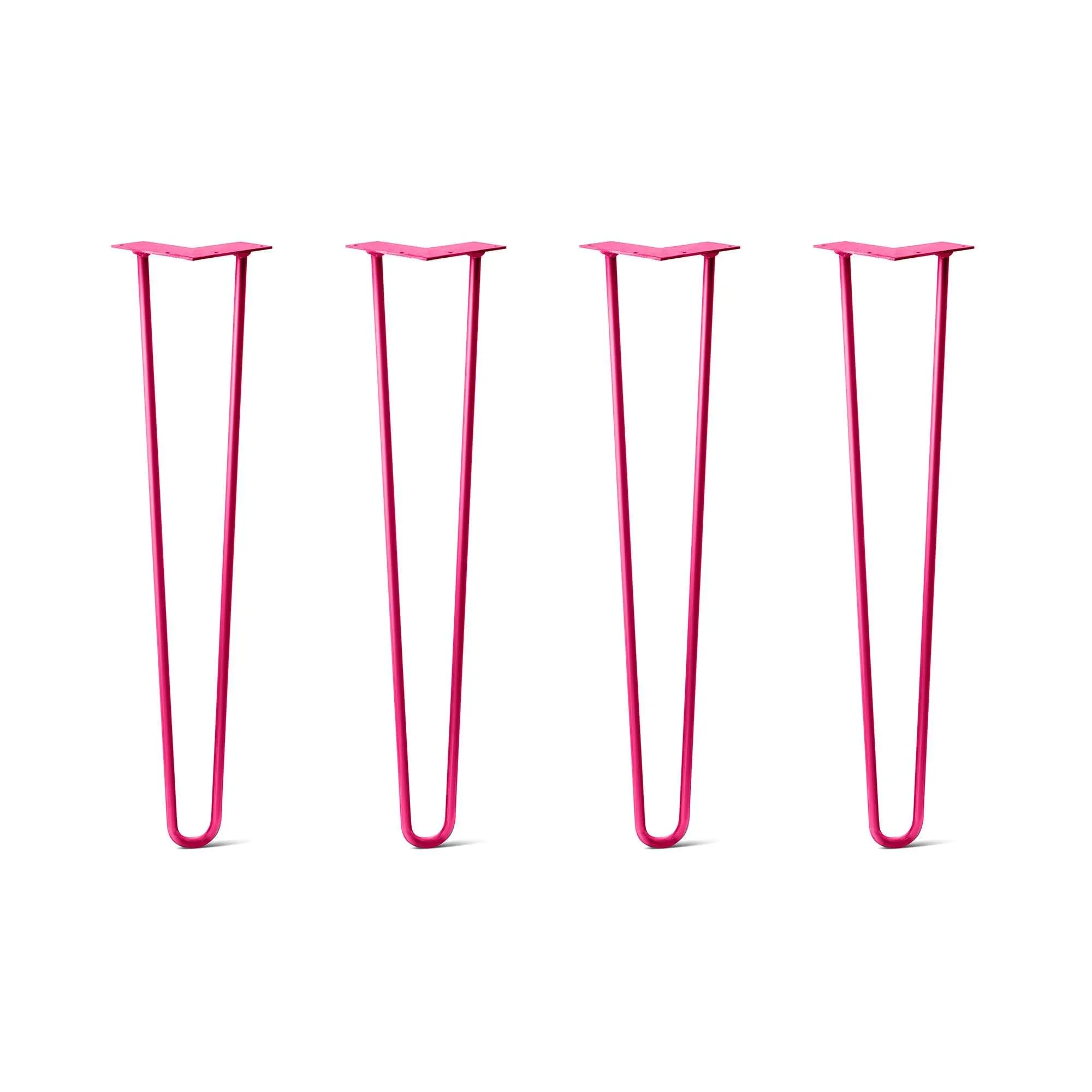 Hairpin Legs Set of 4, 2-Rod Design - Fuchsia Powder Coated Finish