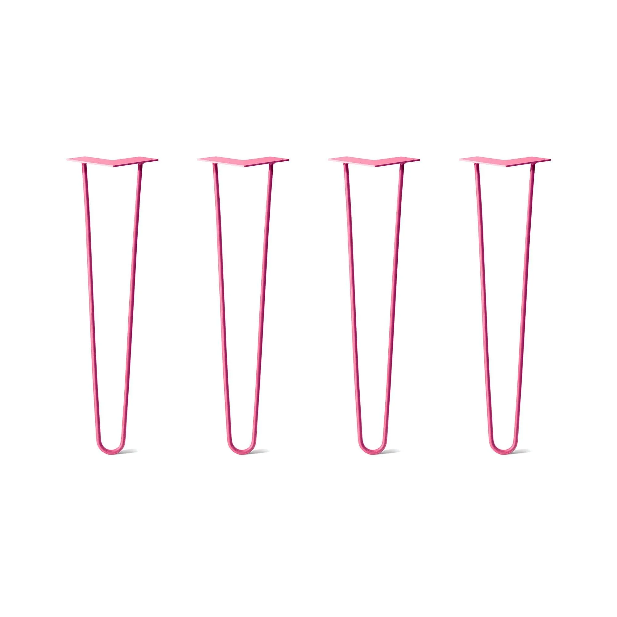 Hairpin Legs Set of 4, 2-Rod Design - Fuchsia Powder Coated Finish