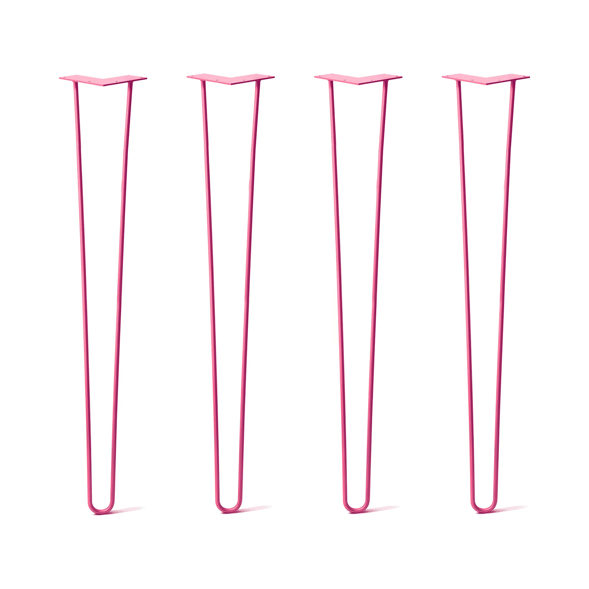 Hairpin Legs Set of 4, 2-Rod Design - Fuchsia Powder Coated Finish
