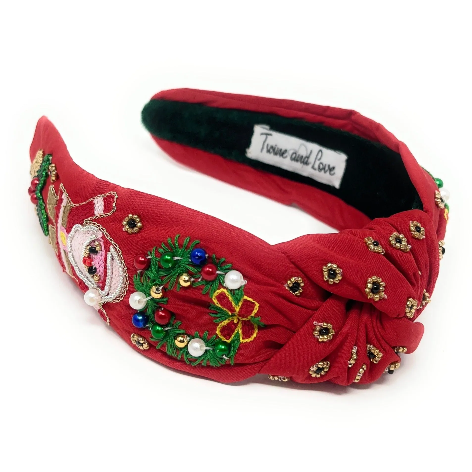 Hand Beaded Santa Claus Knot Headband