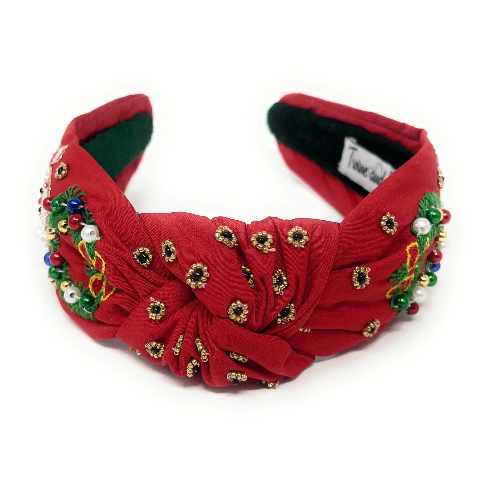 Hand Beaded Santa Claus Knot Headband