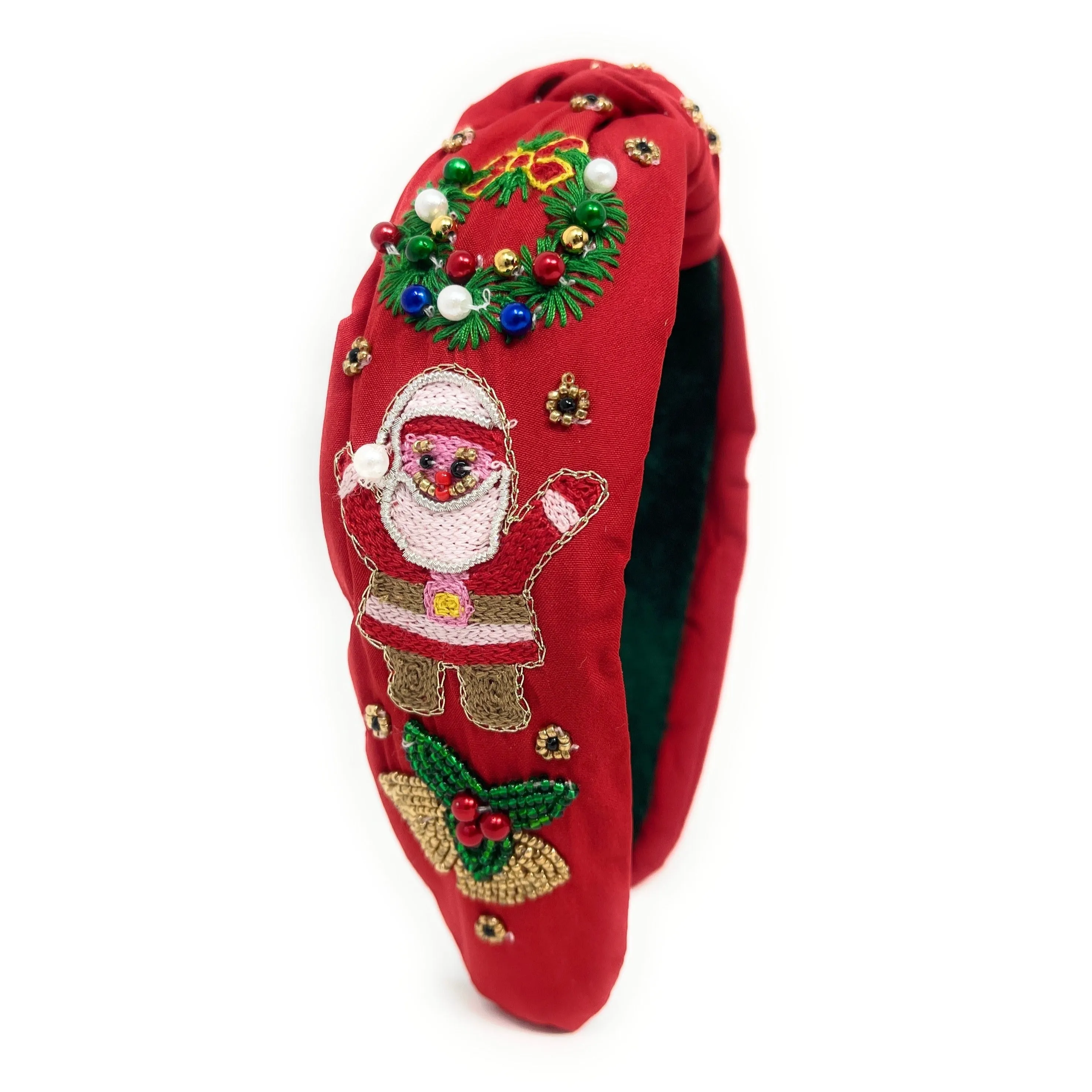 Hand Beaded Santa Claus Knot Headband