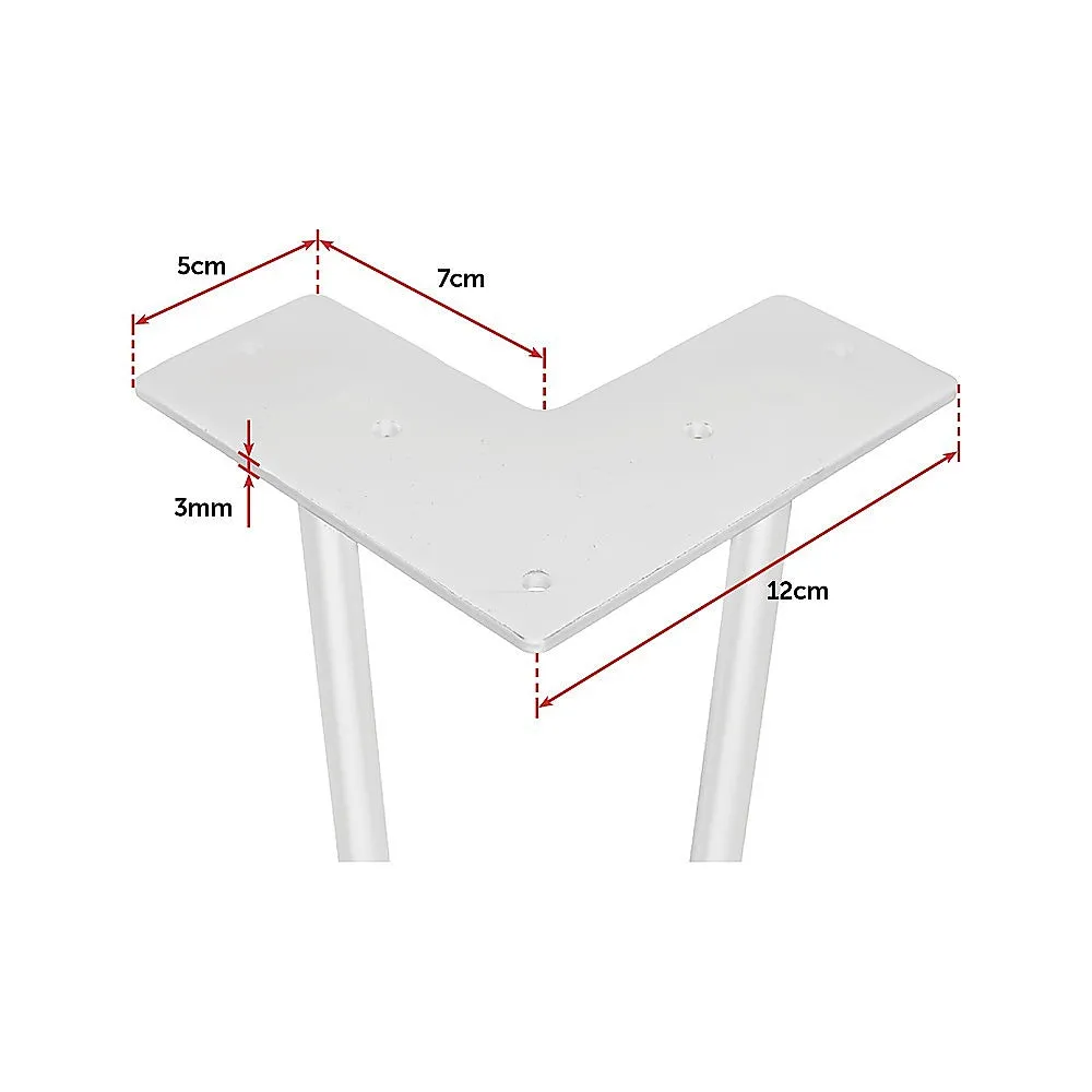 Heavy-Duty 11cm White Hairpin Table Legs Set of 4 Steel