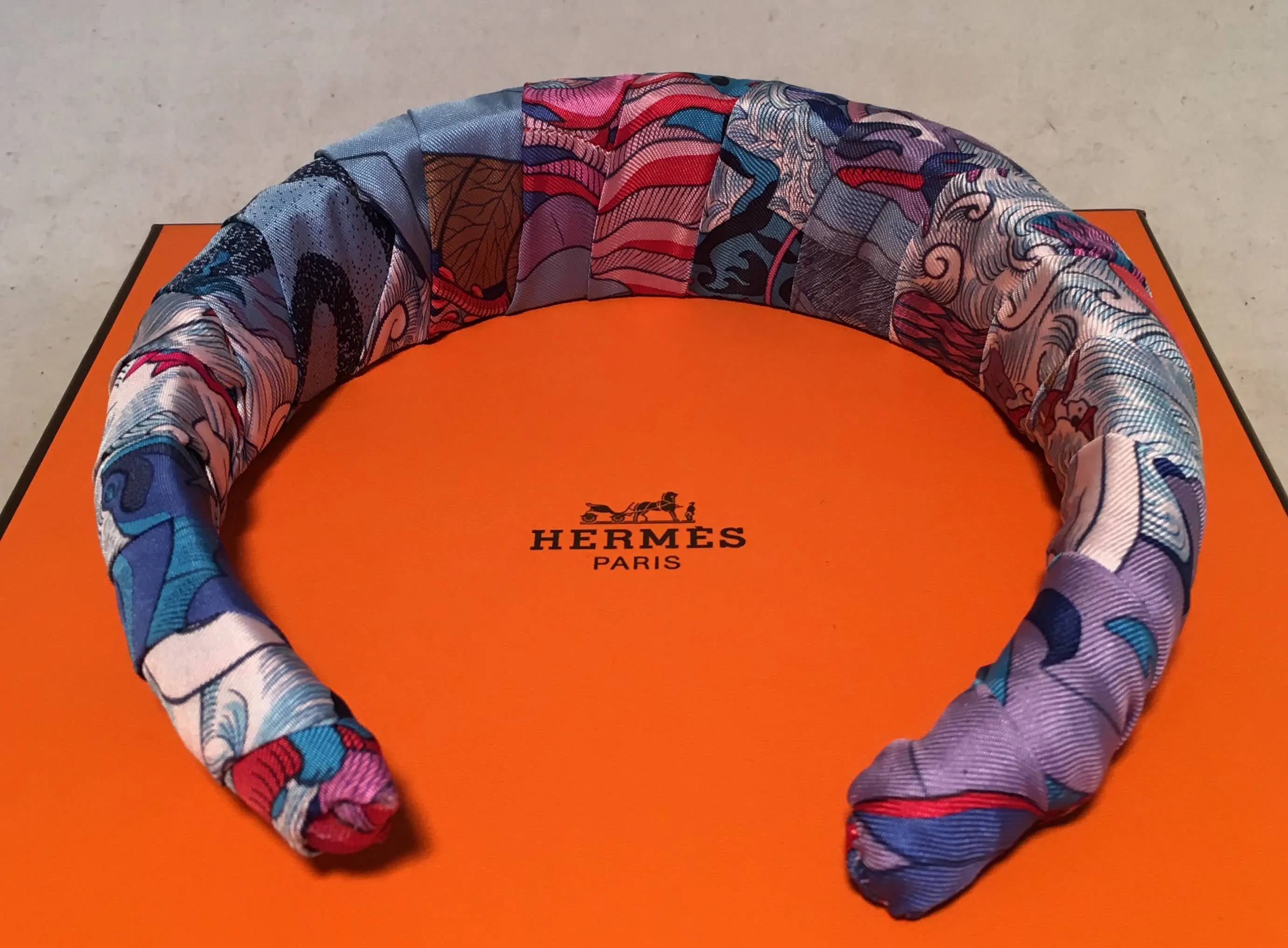 Hermes Cosmographia Silk Scarf Padded Headband