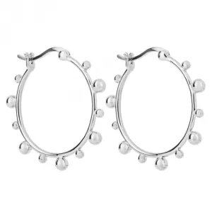 Hoop Earrings With Balls E6247
