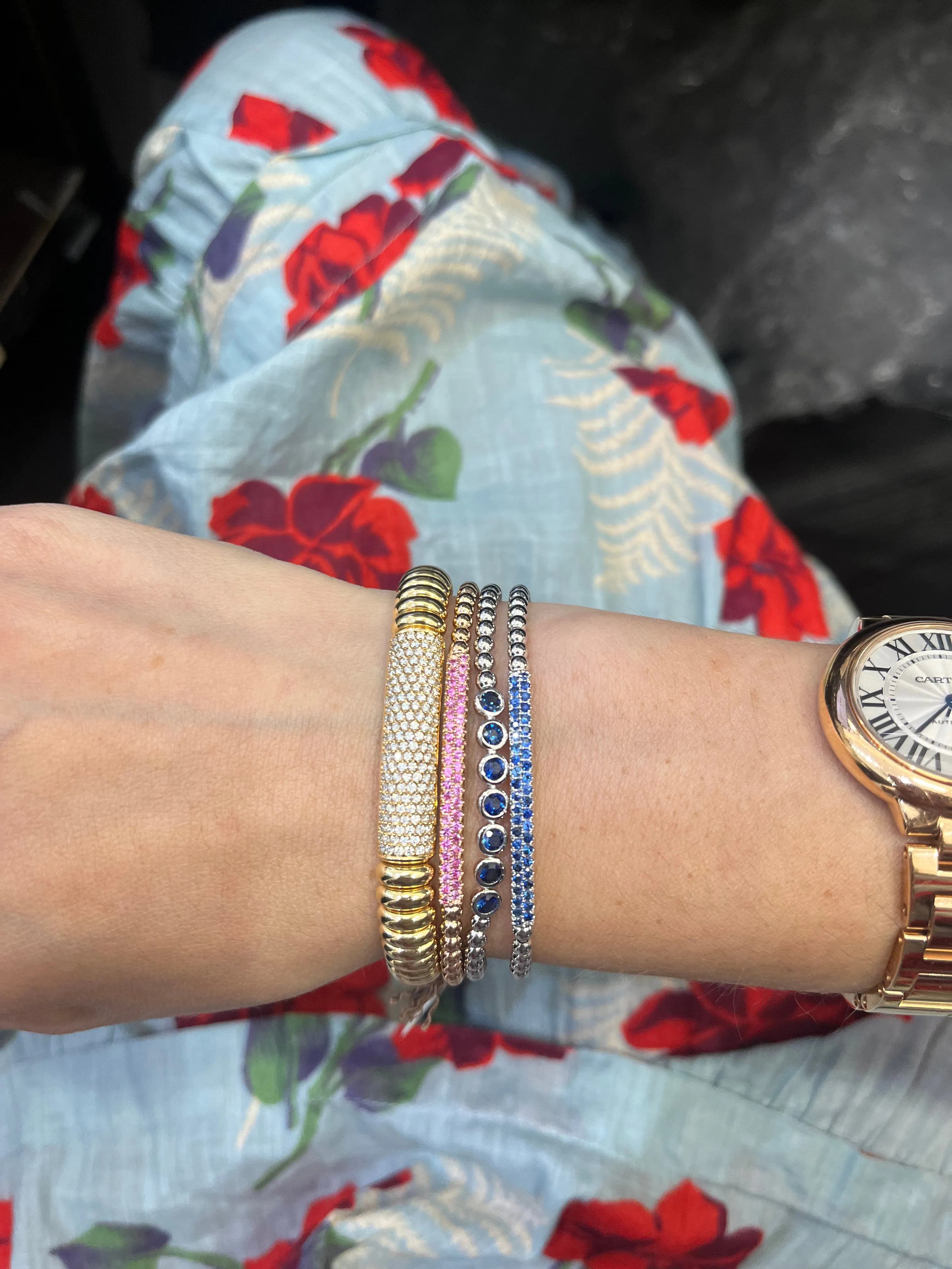 Hulchi Belluni ‘Tresore’ Pink Sapphire Bar Stretch Bracelet (21348pi)
