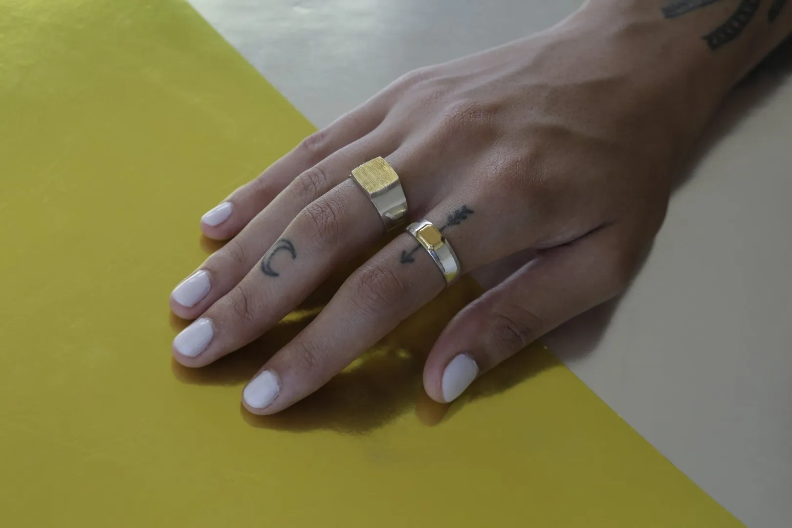 Integrated Silver and Gold Signet Ring