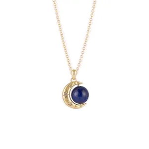 Lapis Lazuli Earth Spinner Pendant Necklace