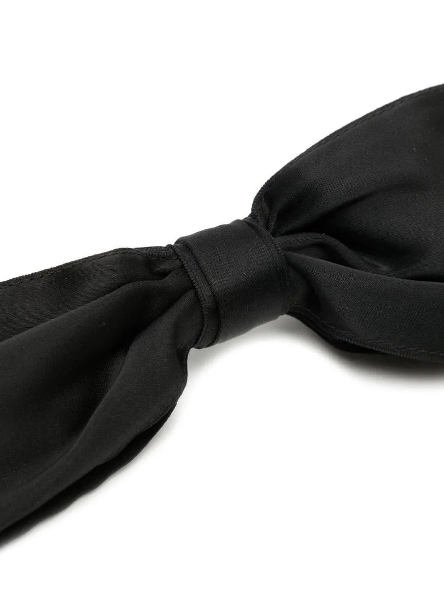 Large Black Satin Bow Barrette Hair Clip