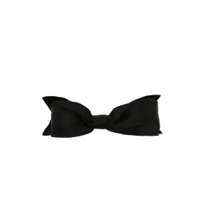 Large Black Satin Bow Barrette Hair Clip