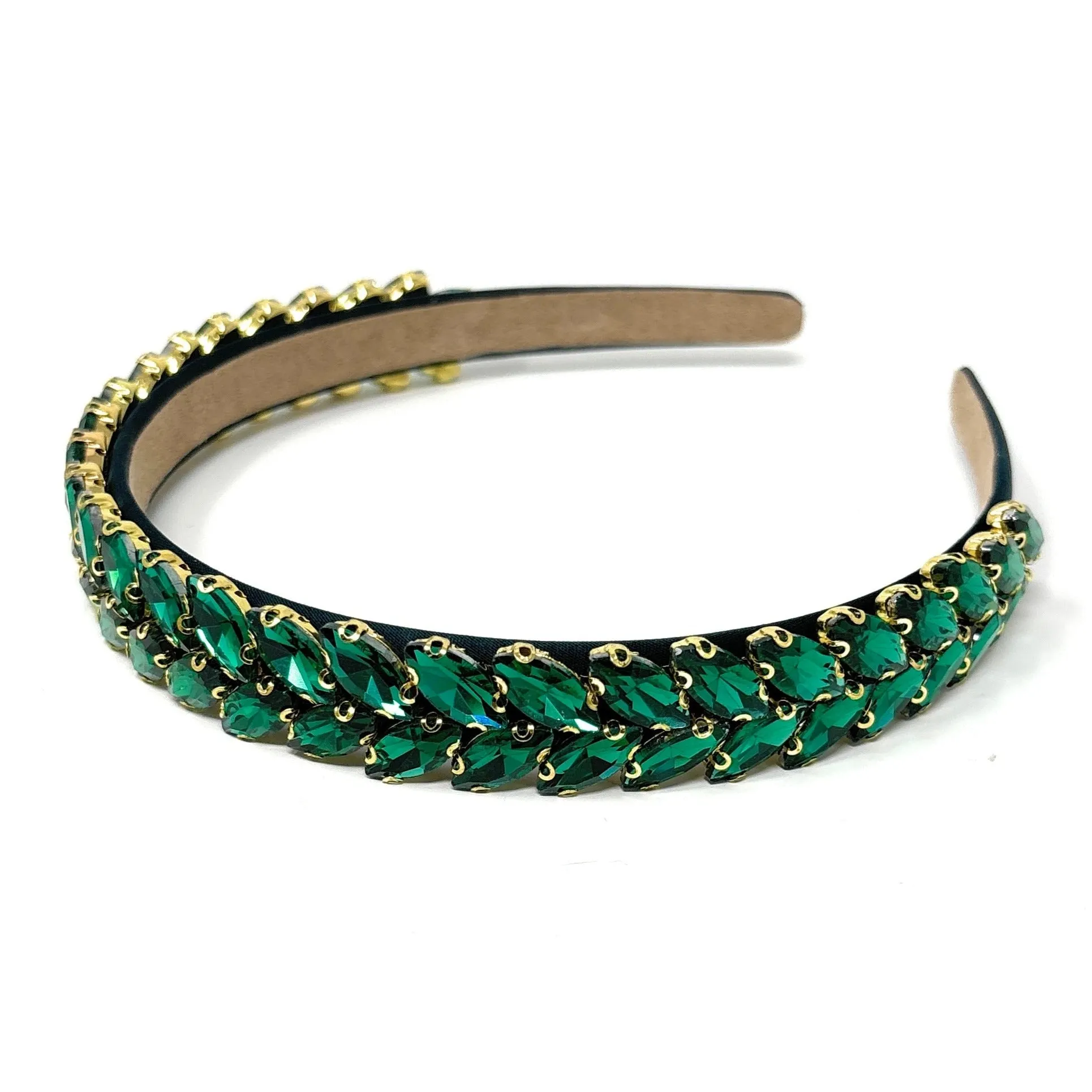 Leah Embellished Baroque Green Headband