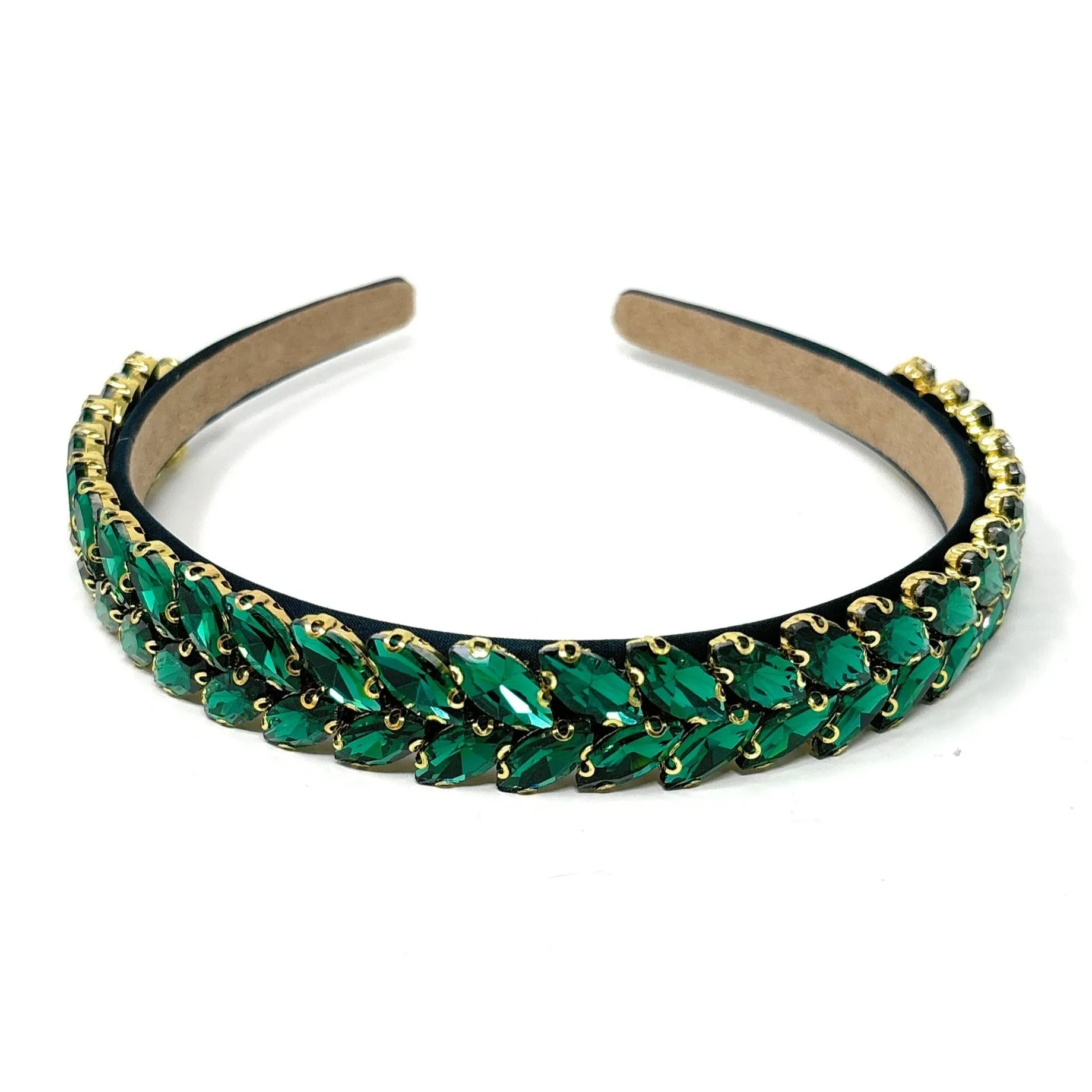 Leah Embellished Baroque Green Headband