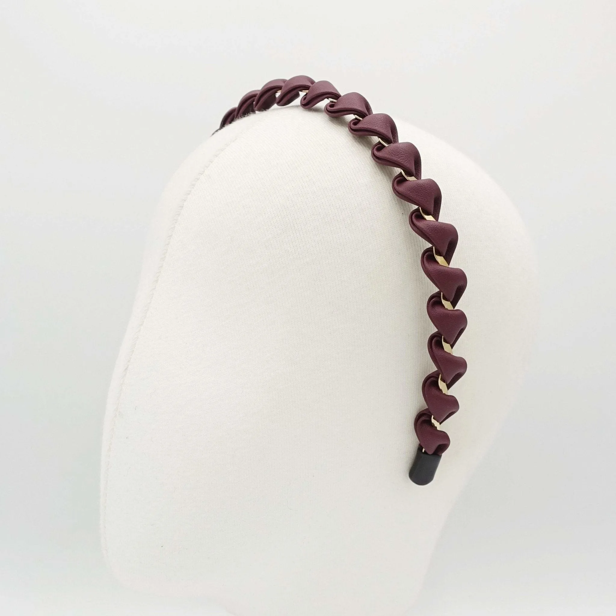 leather spiral wrap headband thin hairband women hair accessory