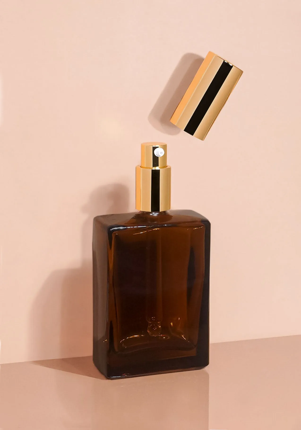 Lily Glass Bottle | Amber | Pump Cap
