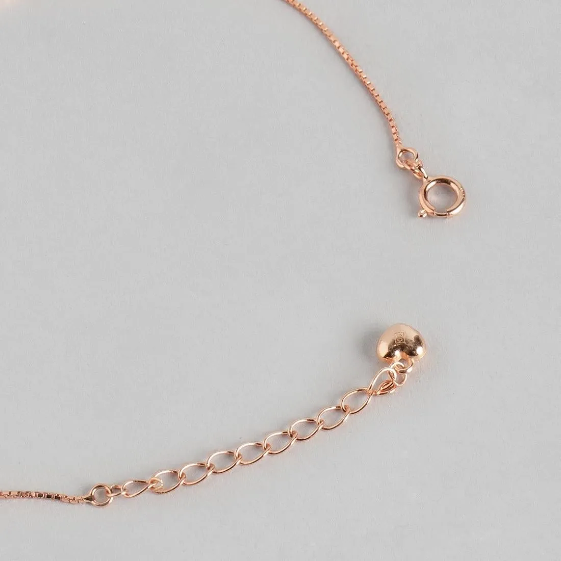 Linear Sleek Zircon 925 Rose Gold Bracelet