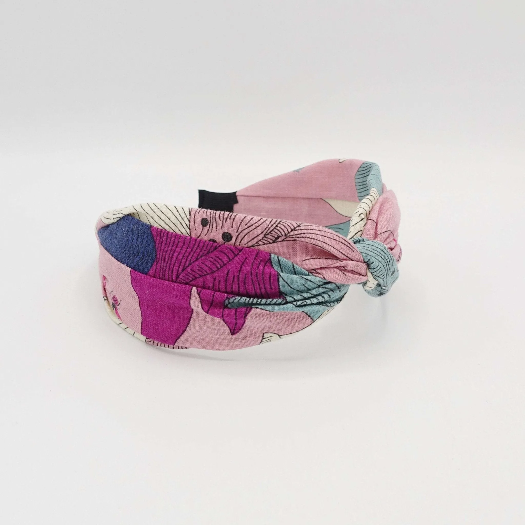 linen print headband flower petal print Spring Summer cotton hairband for women