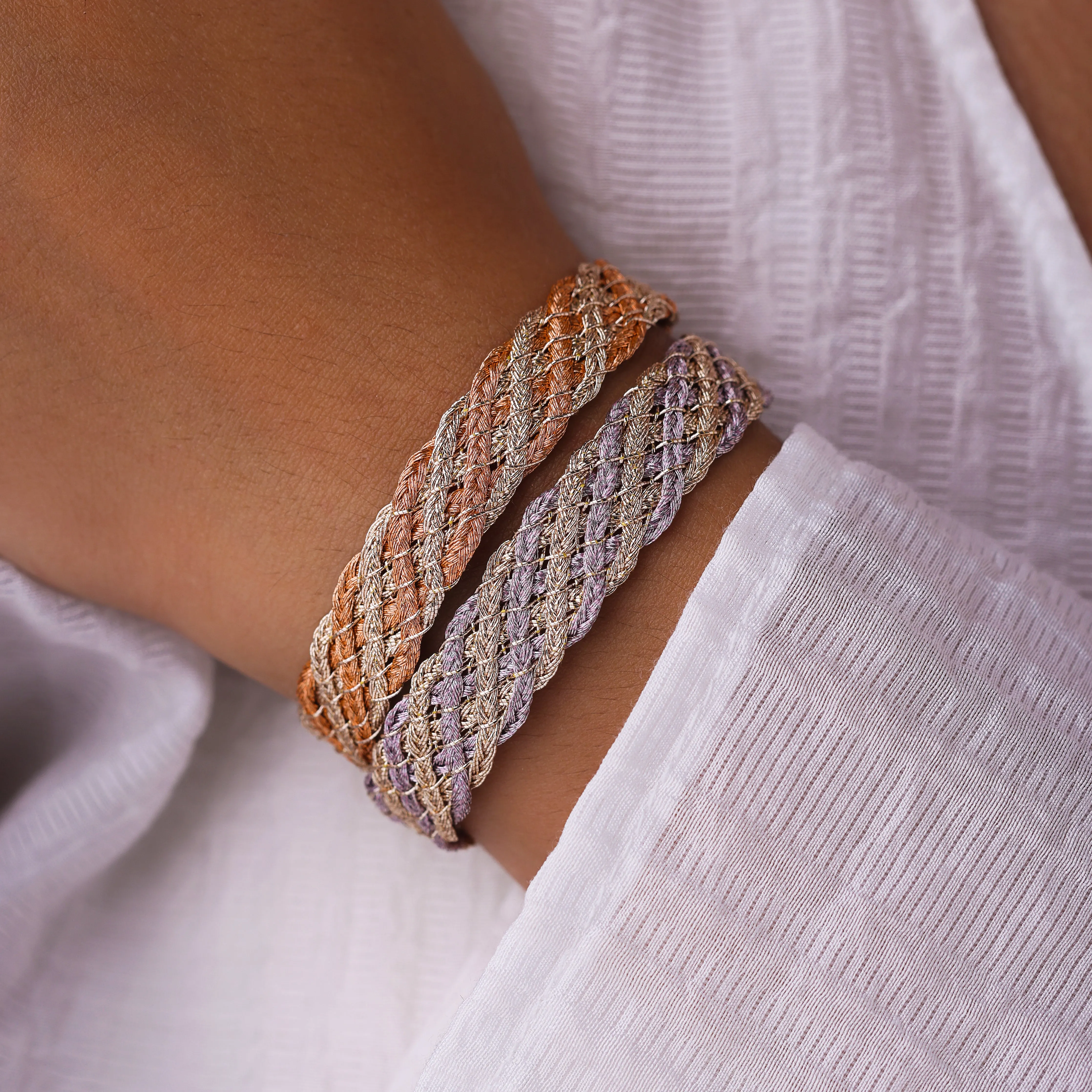 Lines n°2 bracelet in Rose Gold Amber