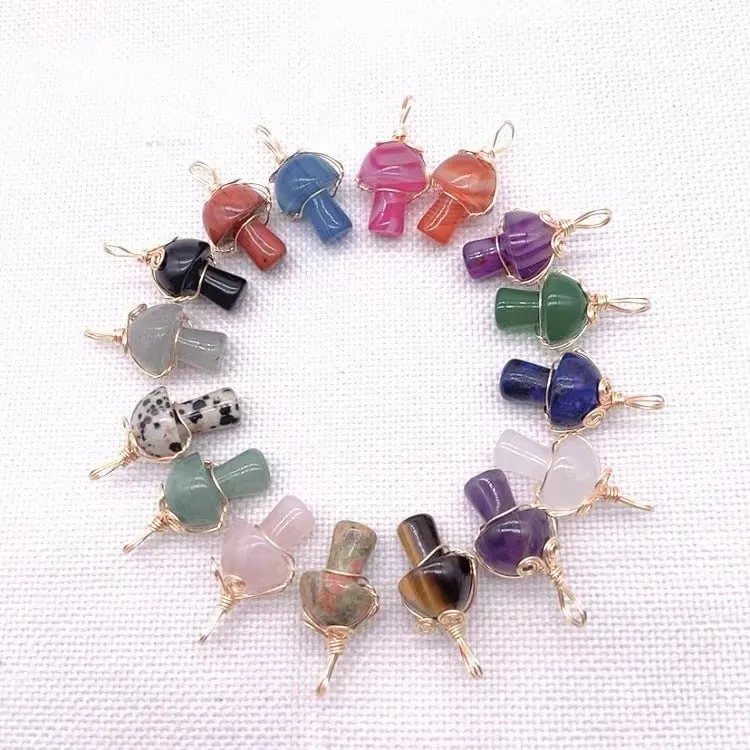 LovelyRLovely Winding Small Mushroom Natural Stone Necklace