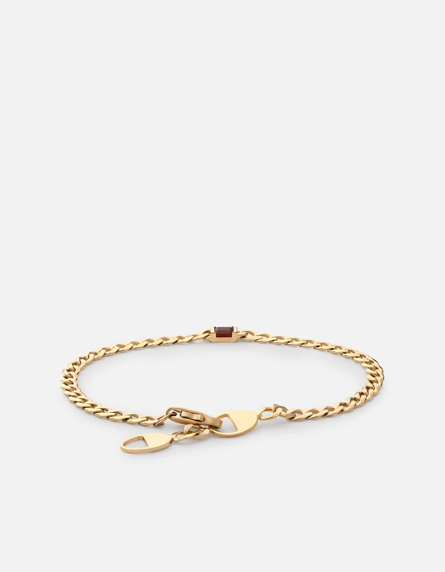 Lyra Garnet Chain Bracelet, Gold Vermeil