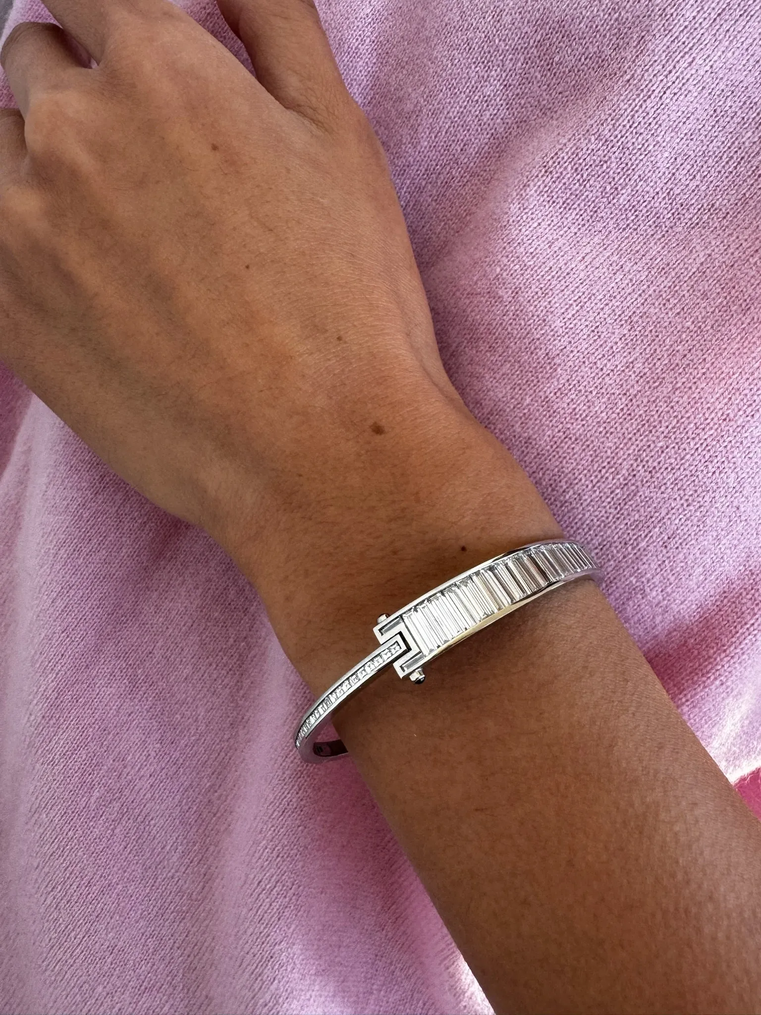 Magna Bracelet with Tapered Baguettes and Carre Cut Diamonds