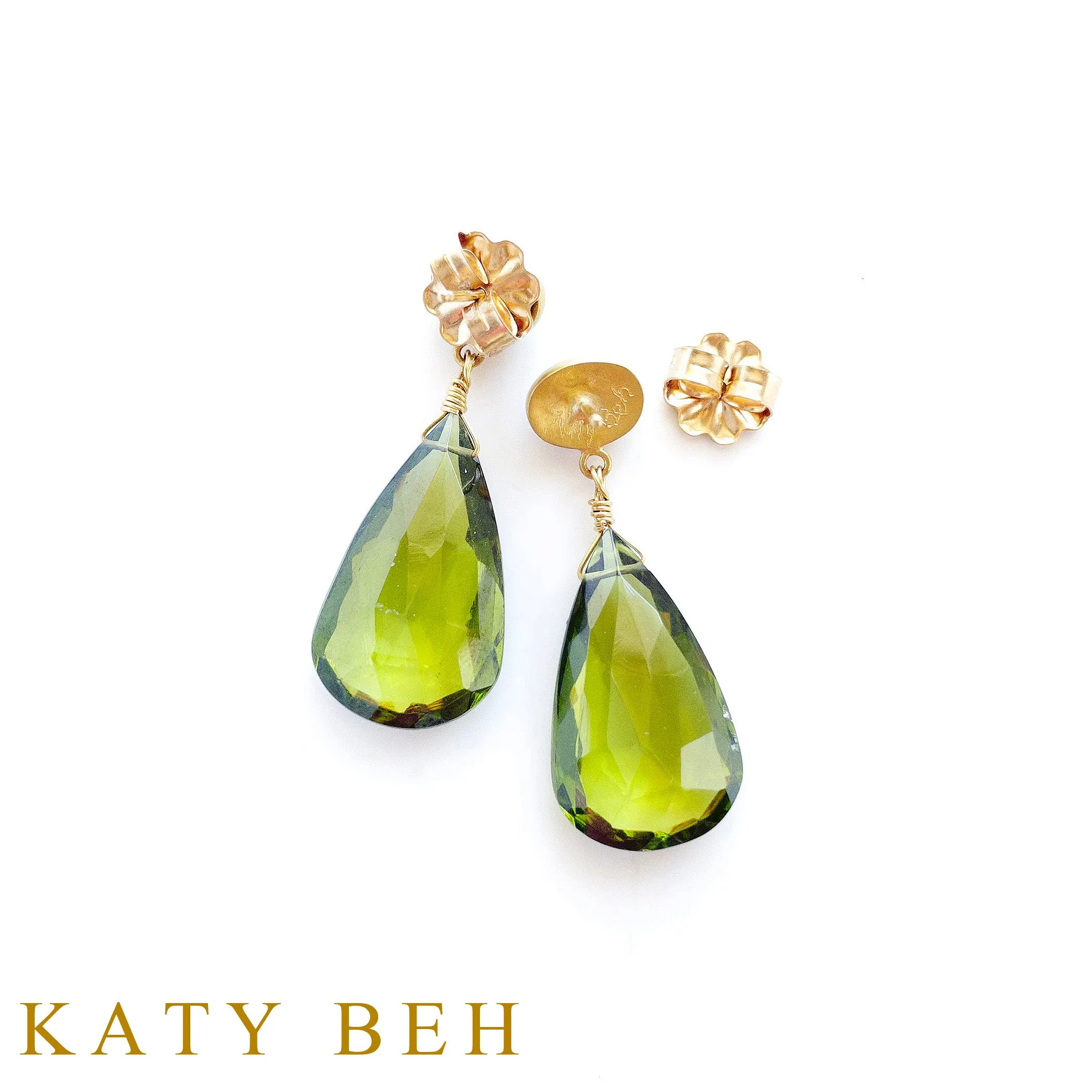 Maida Turquoise and Peridot Quartz Earrings