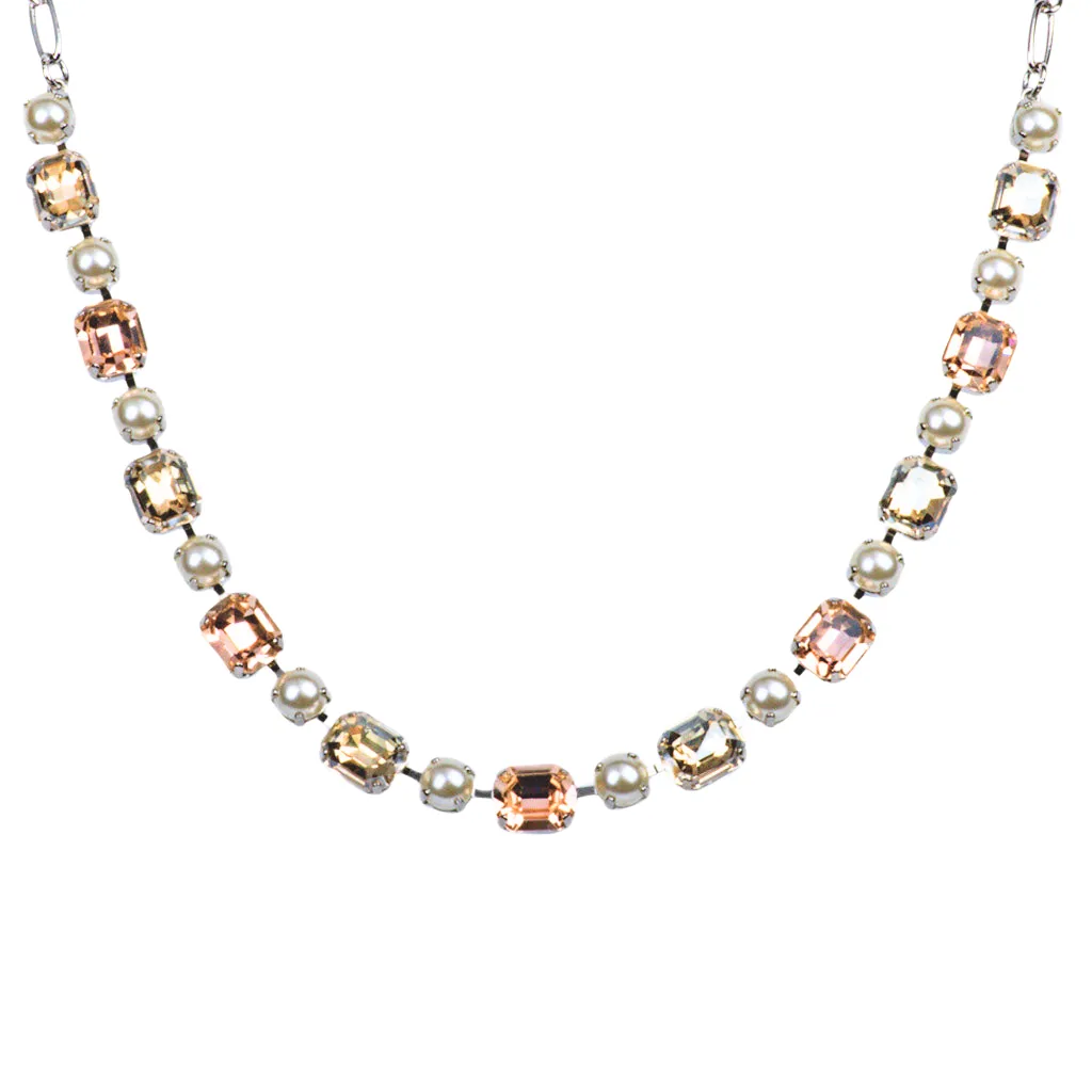 Medium Emerald Cut and Round Necklace in "Cookie Dough" *Custom*