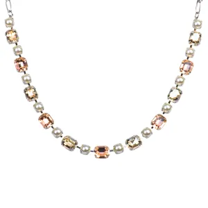 Medium Emerald Cut and Round Necklace in "Cookie Dough" *Custom*