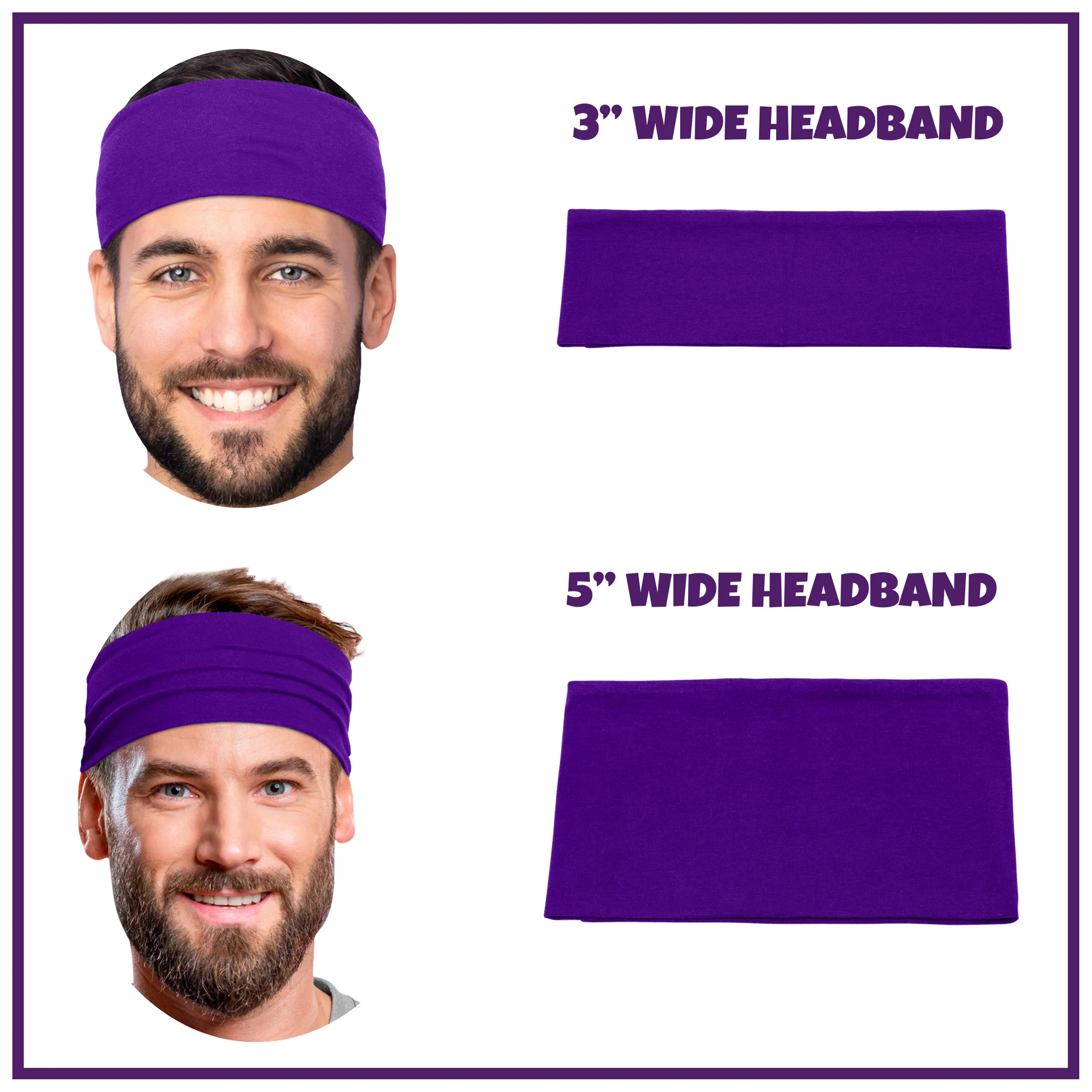 Men's Headbands Cotton Jersey 3" Wide Sports Fitness Yoga Made in the USA Mustard