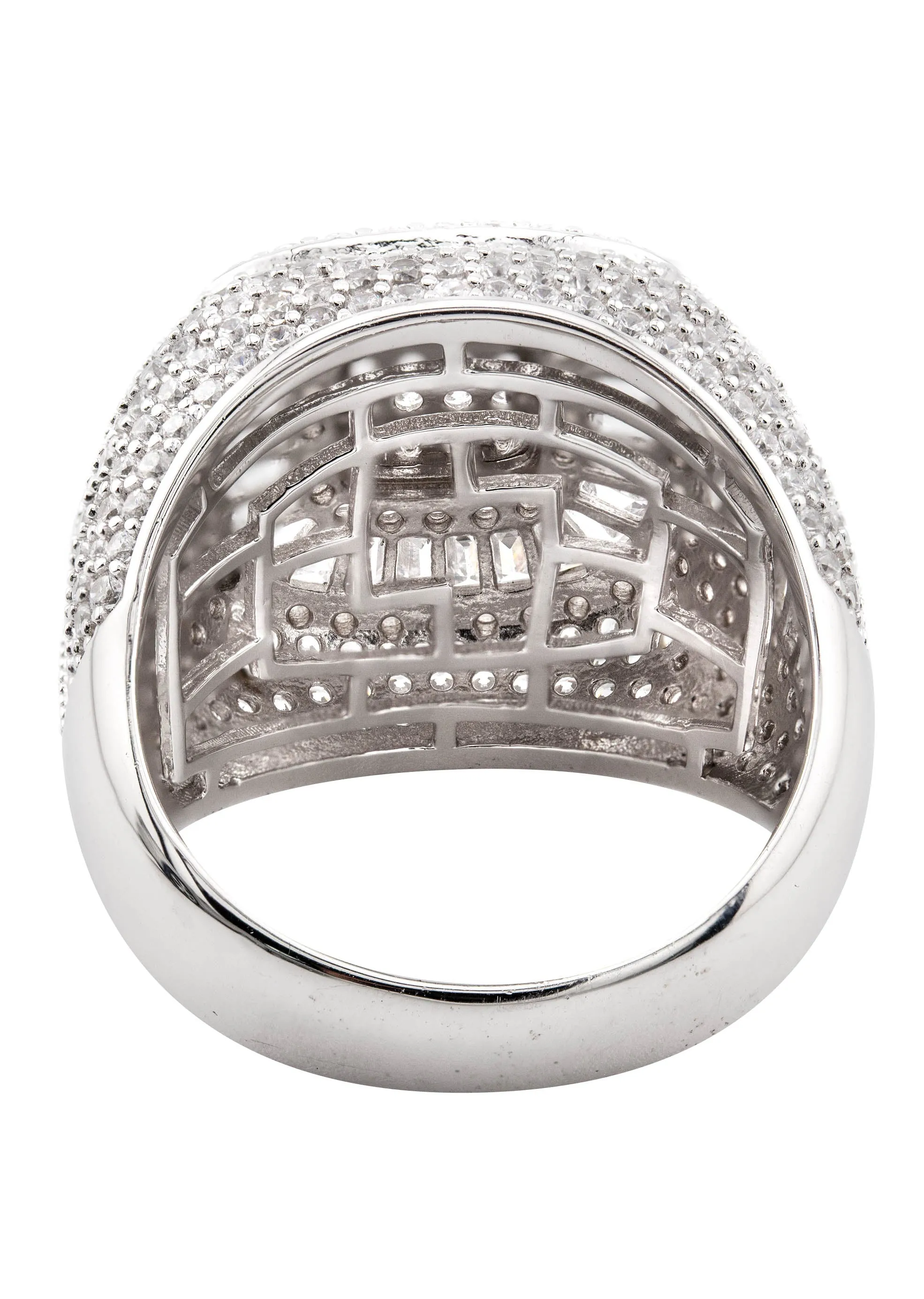 Mens Silver CZ Pinky Ring | Appx 12.6 Grams