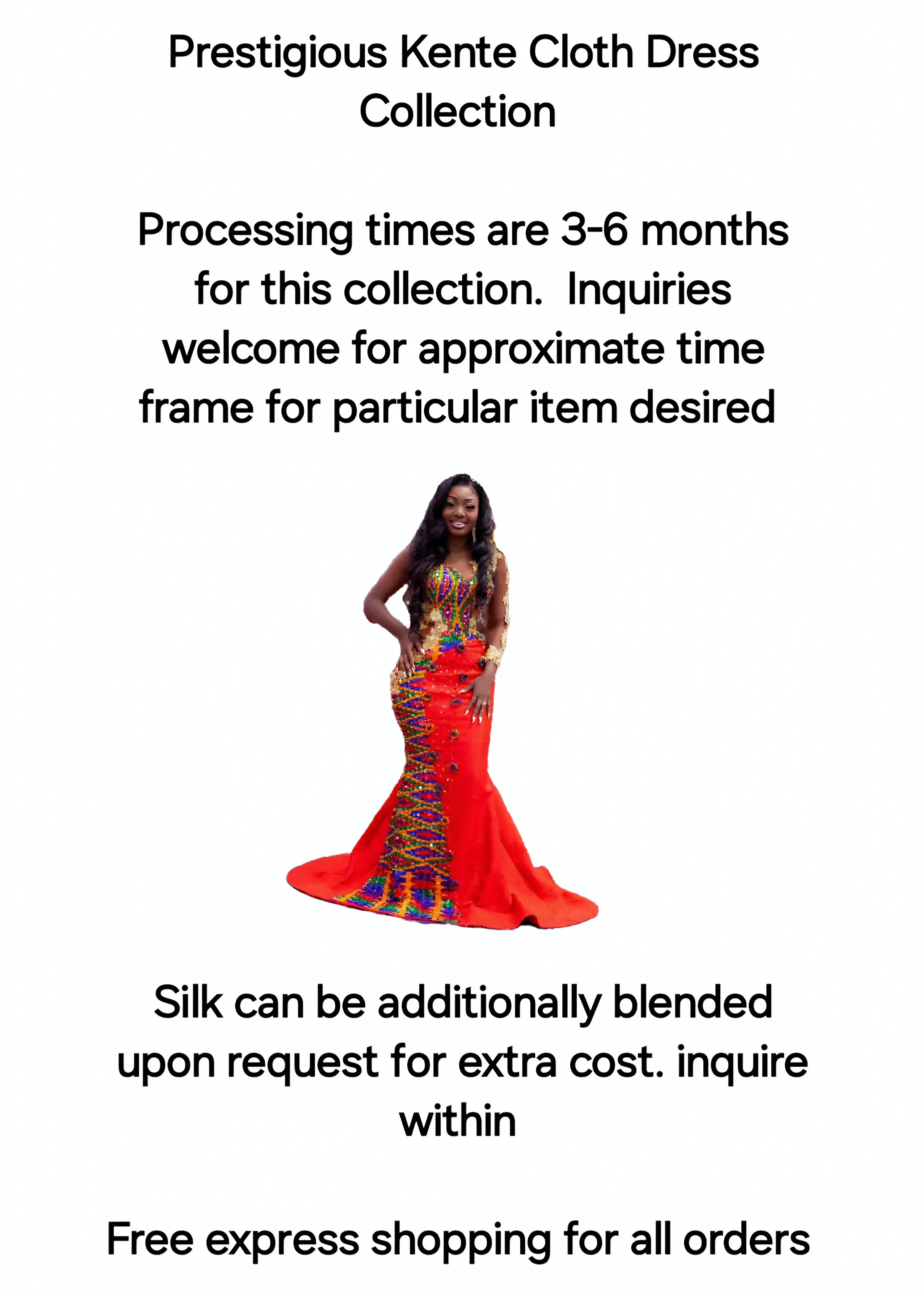 MG Fashion Royal Kente Cloth Dress Design MGP02
