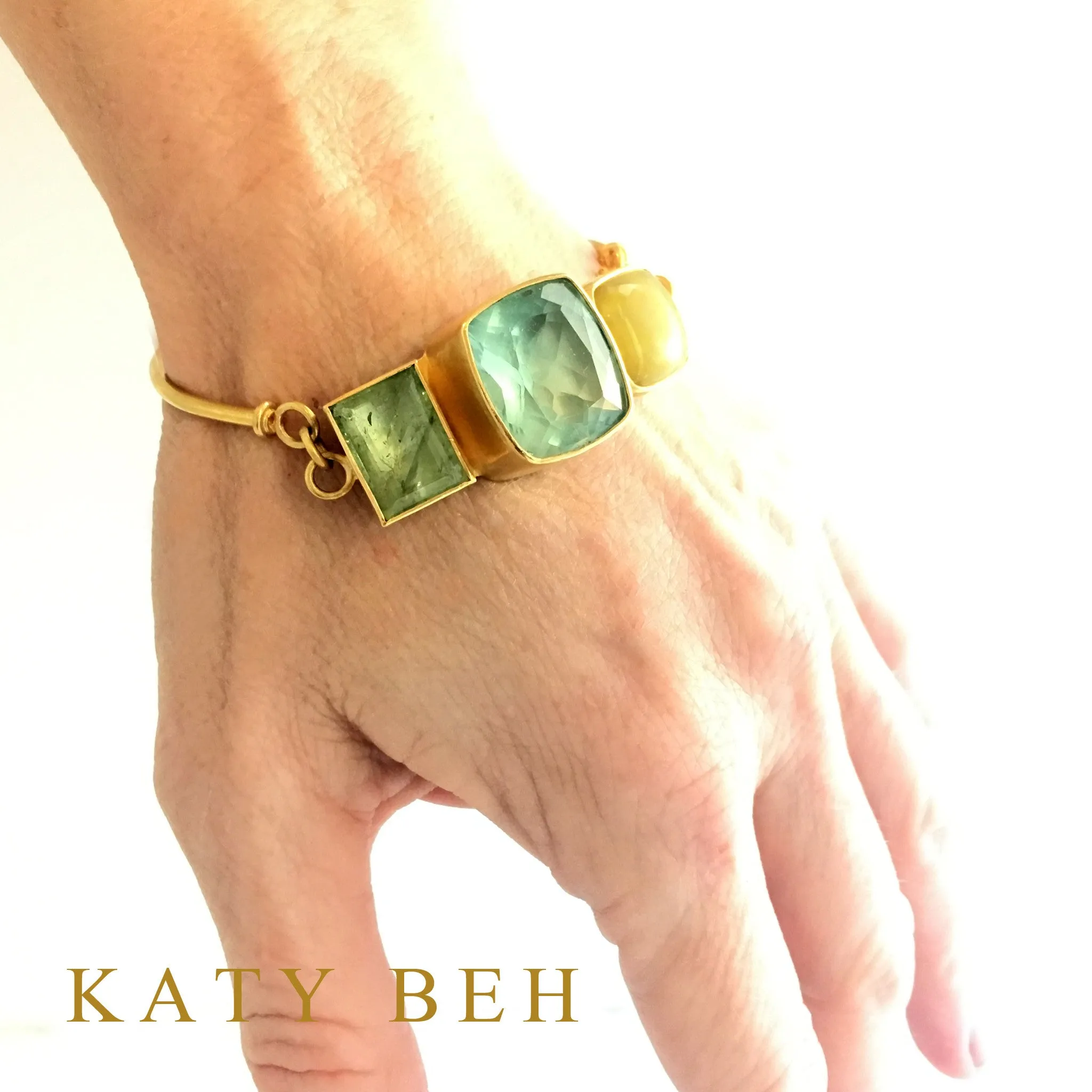 Michelle Aqua, Fluorite & Opal Bracelet