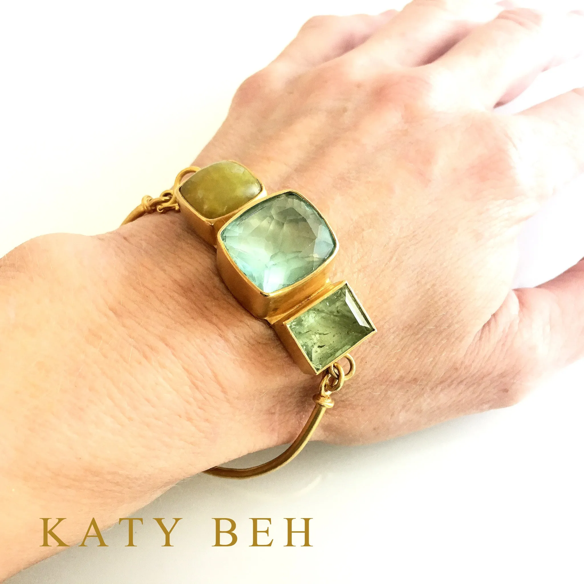 Michelle Aqua, Fluorite & Opal Bracelet