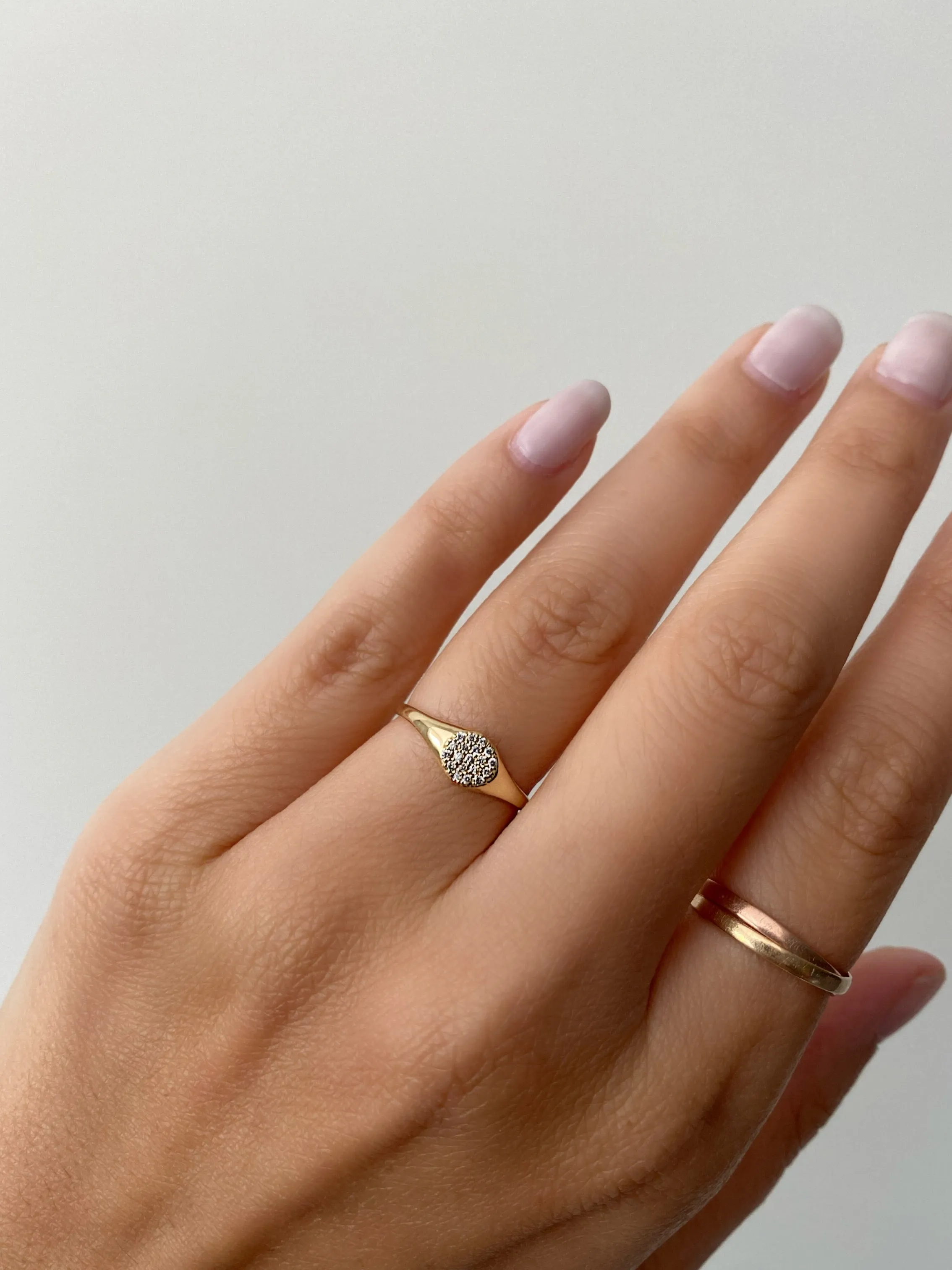 Mini Diamond Signet Ring