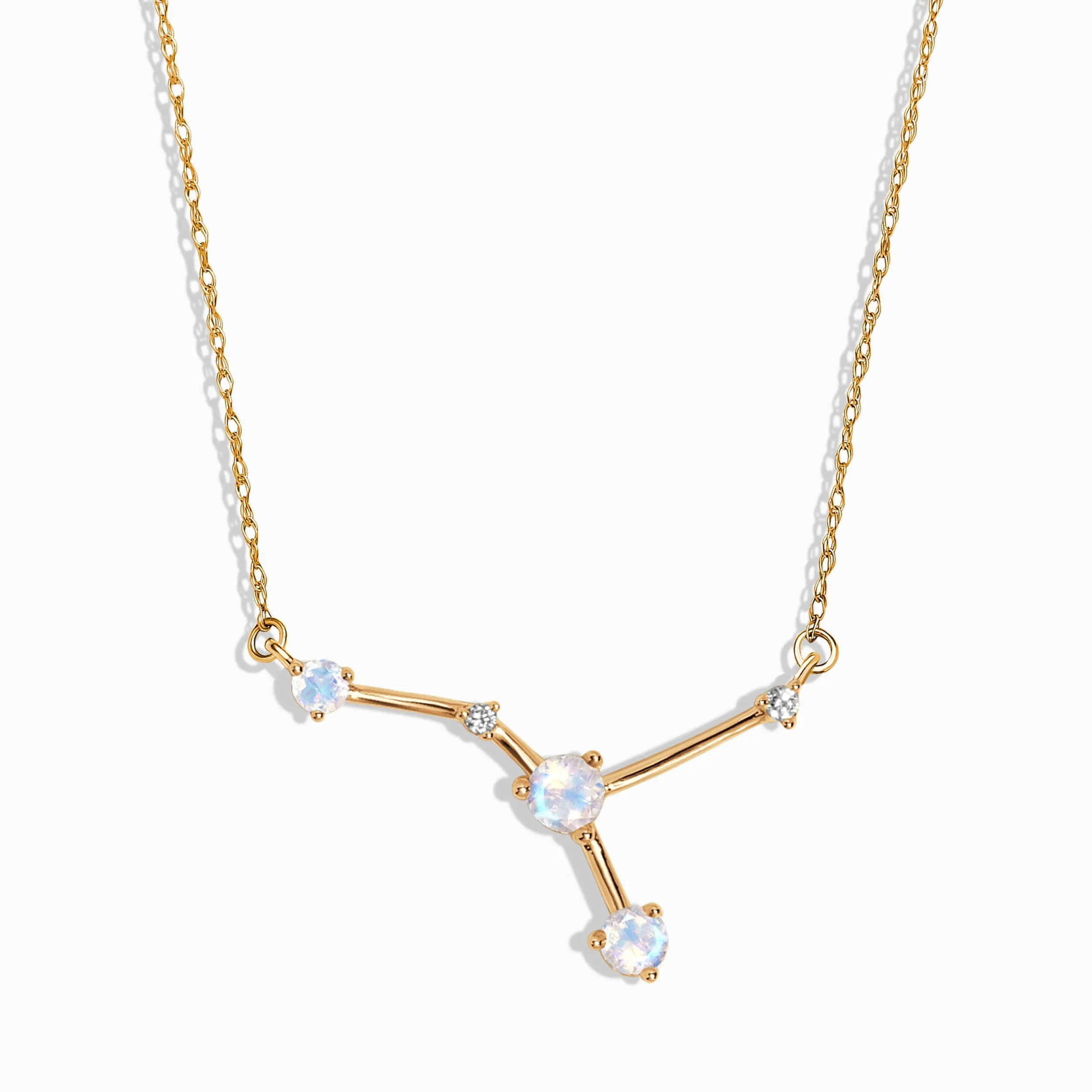 Moonstone Diamond Necklace - Cancer Zodiac Constellation