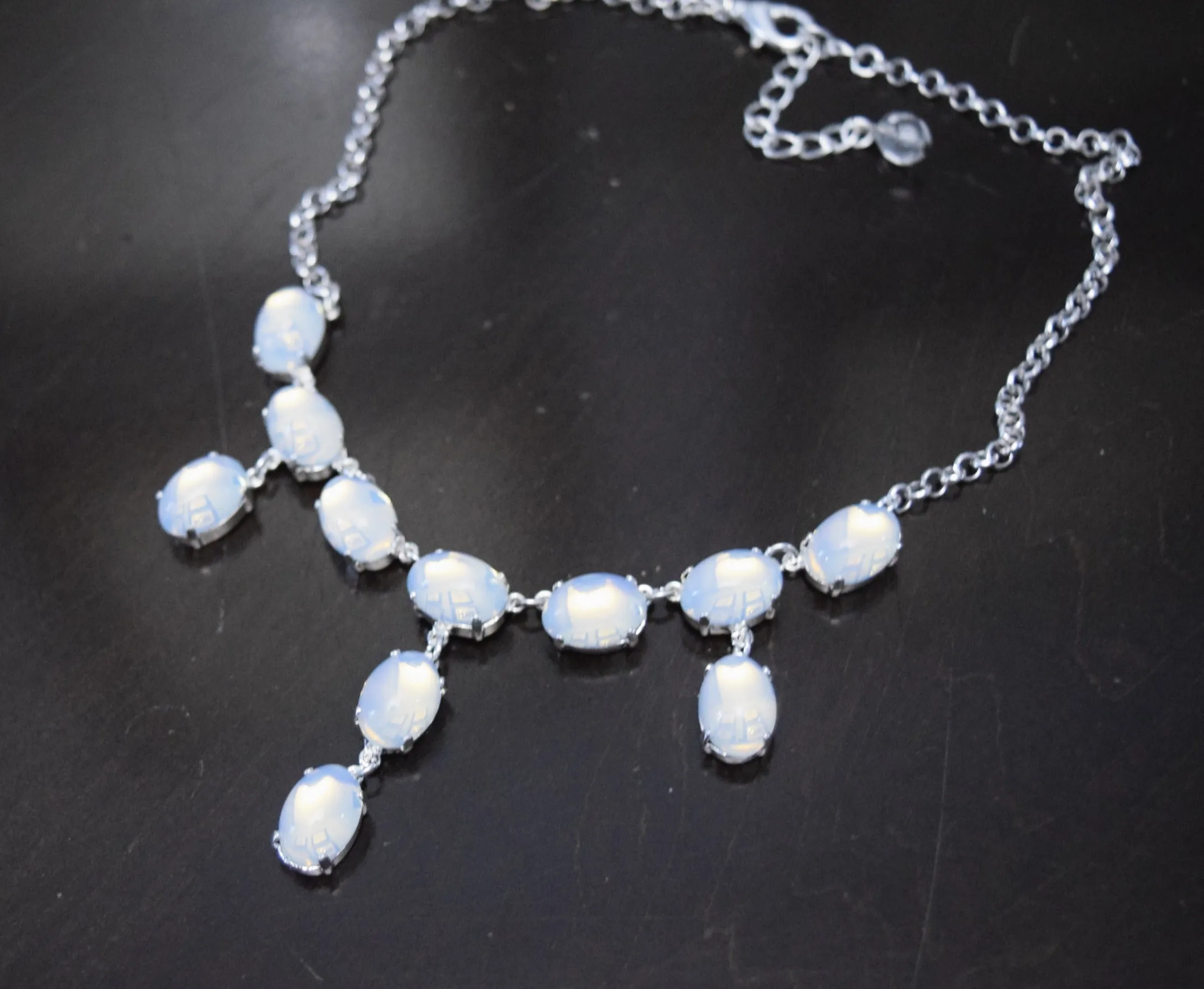 Moonstone Fringe Necklace - Medium Oval