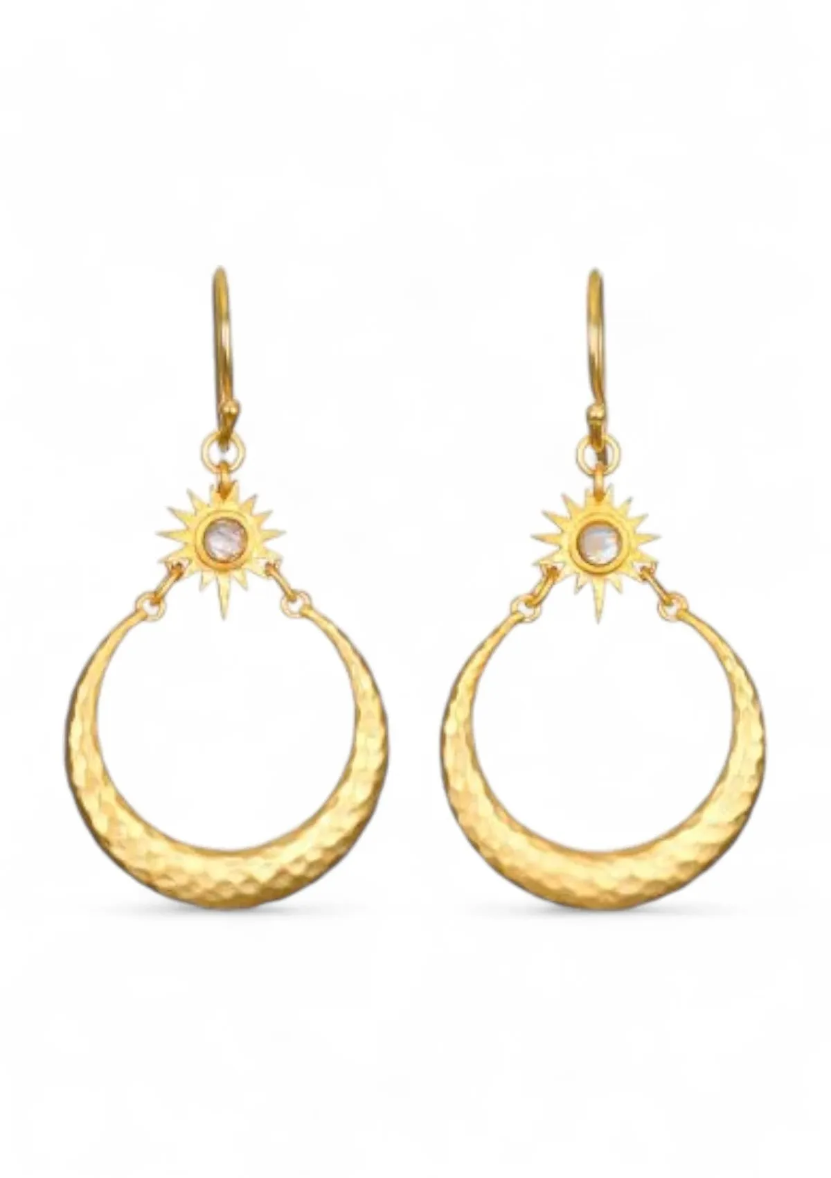 Moonstone Linear Hoops