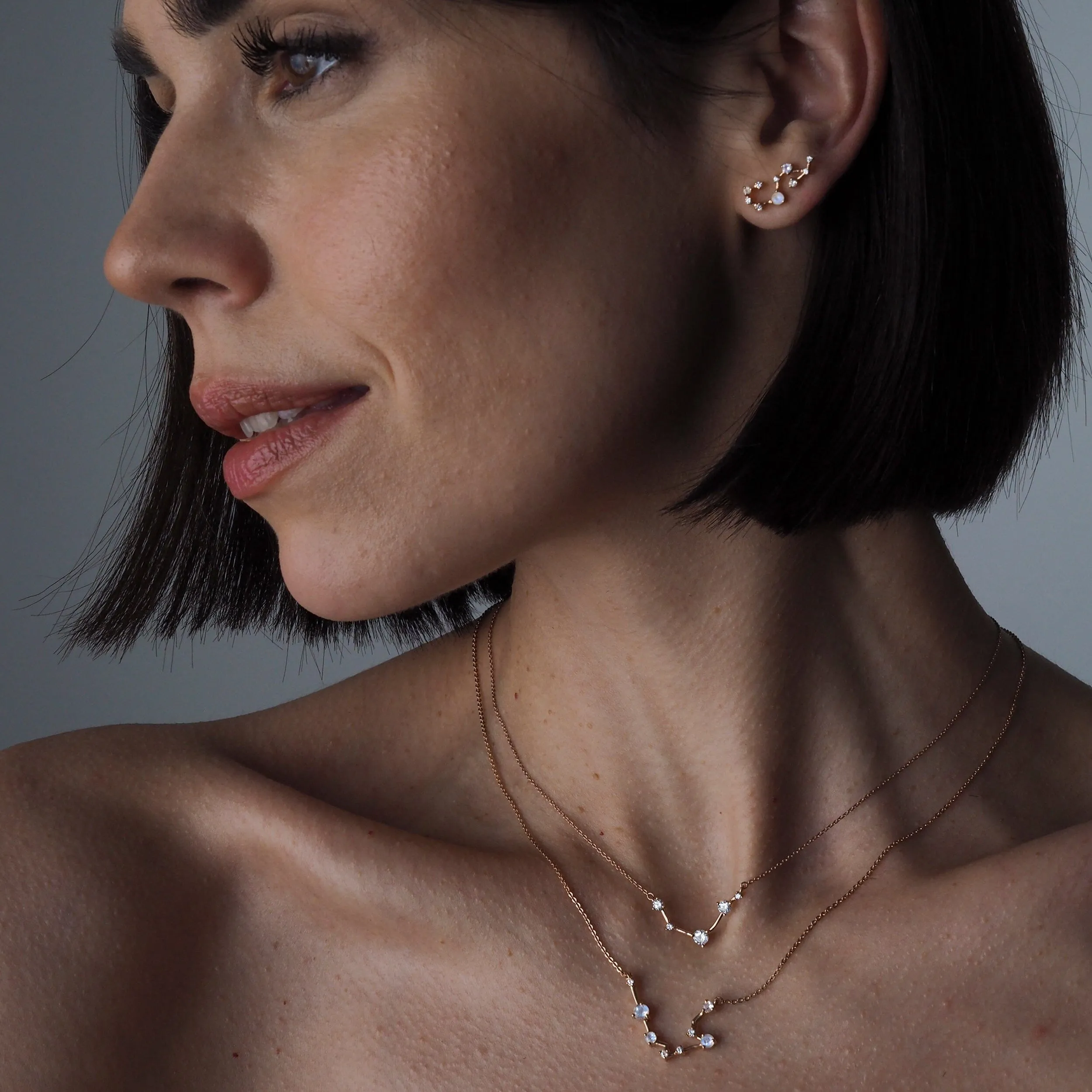 Moonstone Necklace - Aries Zodiac Constellation