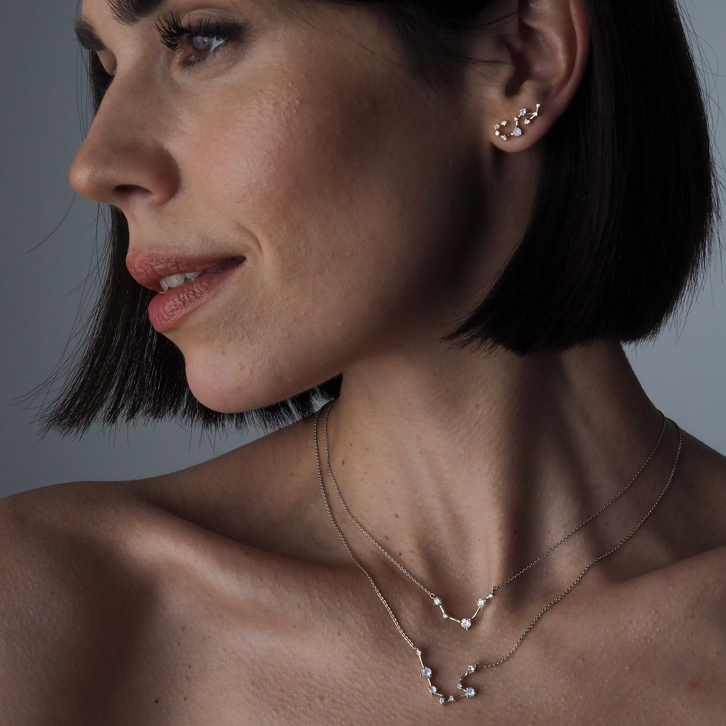 Moonstone Necklace - Aries Zodiac Constellation