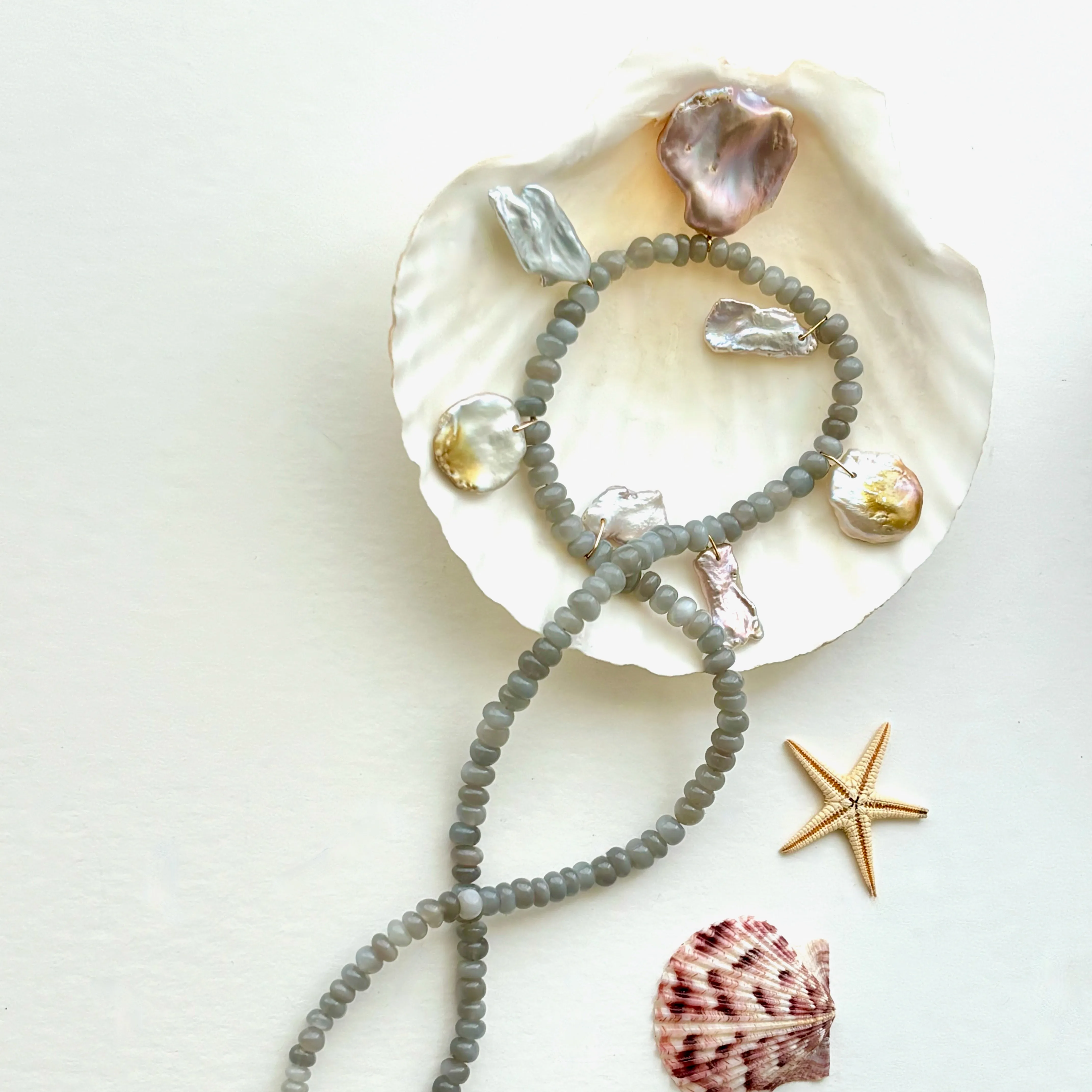 moonstone pearl medley necklace