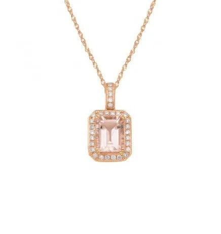 Morganite and Diamond Necklace