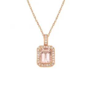 Morganite and Diamond Necklace