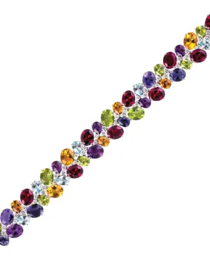 Multi-color Sapphire and White Diamond Bracelet