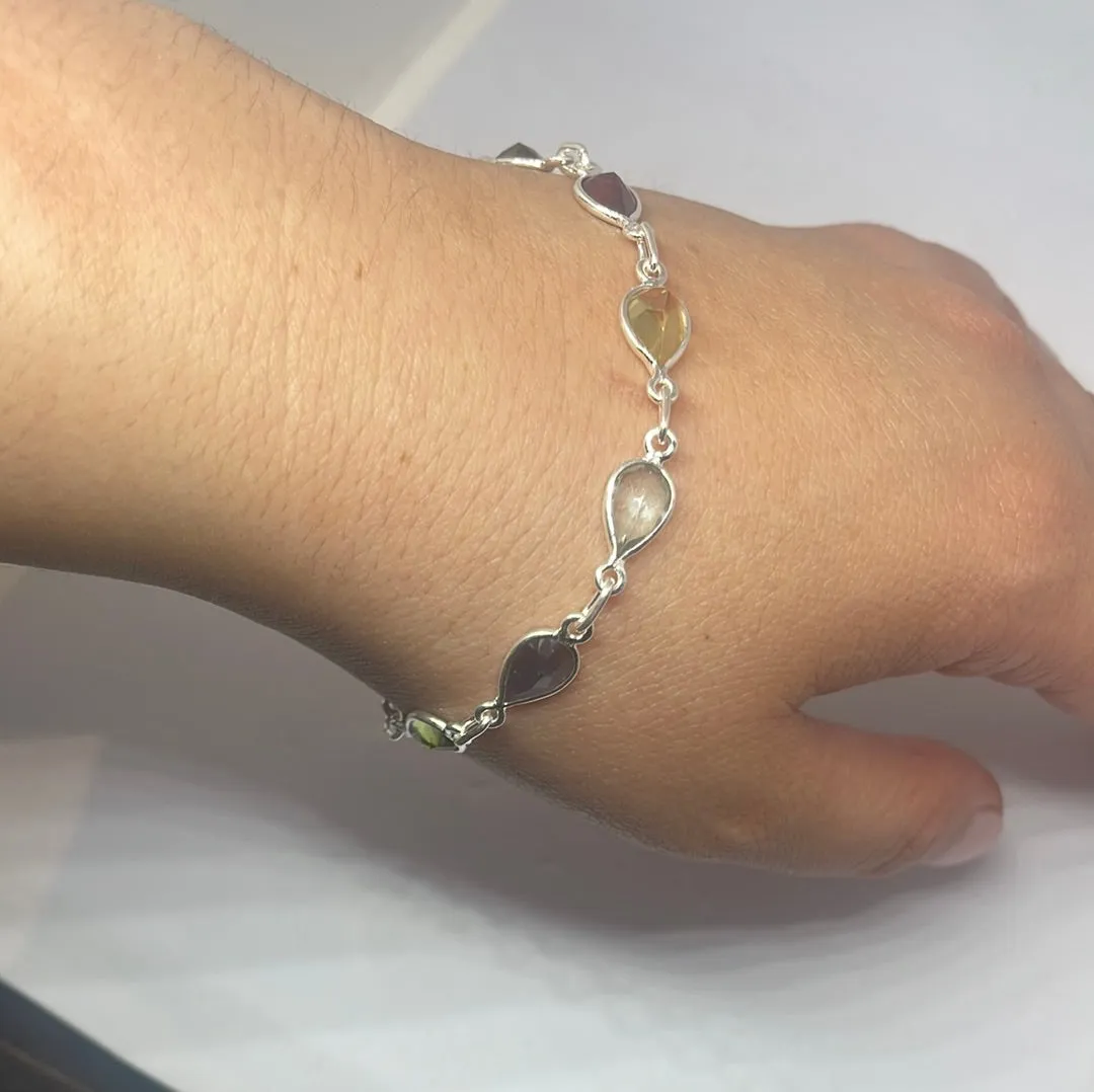Multi-stone Silver Bracelet