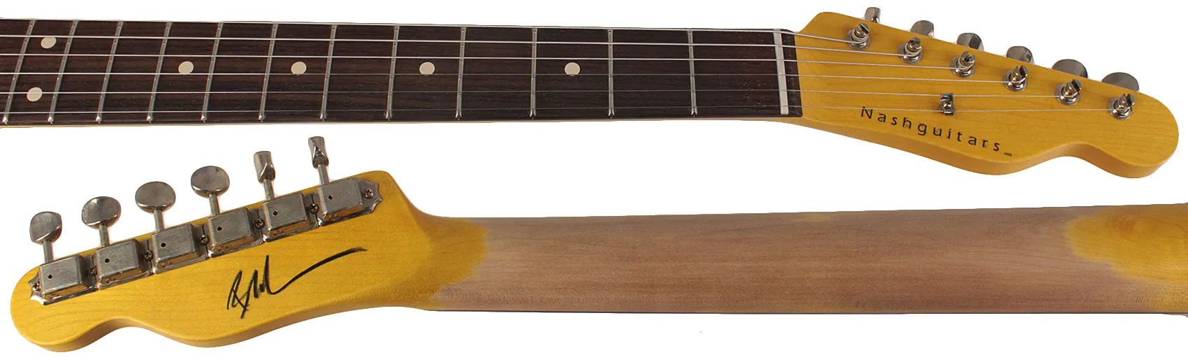 Nash T69TL Thinline Guitar, Amber, Bigsby