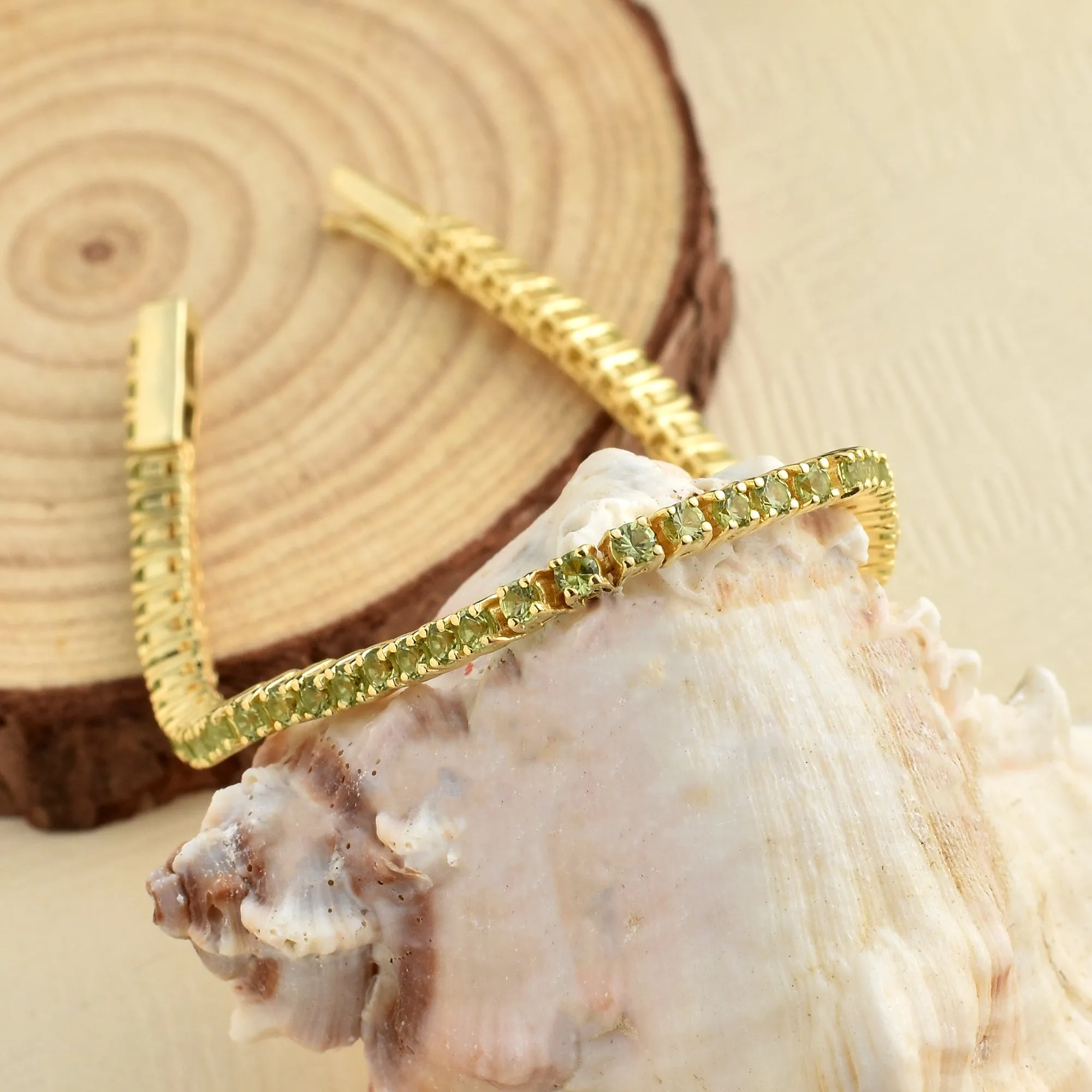Natural Green Forest Peridot Tennis Bracelet